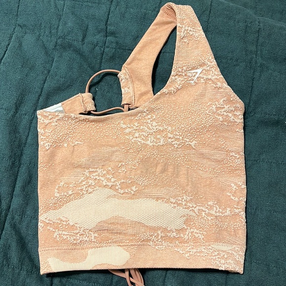 Gymshark Camo Adapt Asymmetrical lace up top - Picture 1 of 2